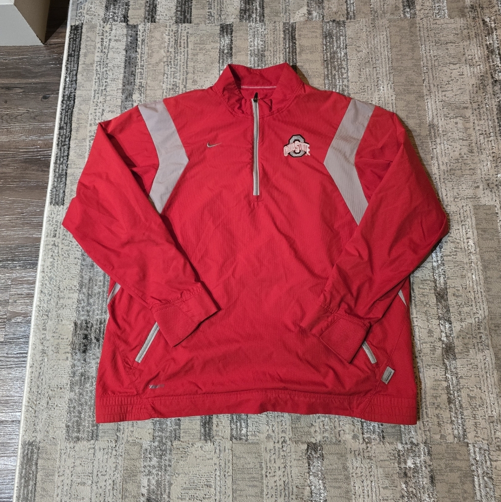 Y2K Red Ohio State University Nike Windbreaker Quarter Zip